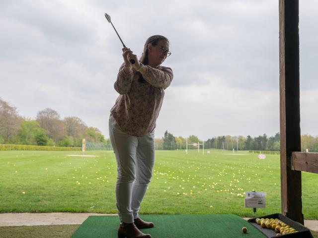 Silvia from the tourist office tests the Golf