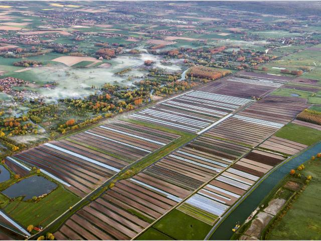 Aerial view of the Saint Omer Marshes
