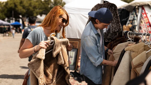 Side View People Looking Clothes 1